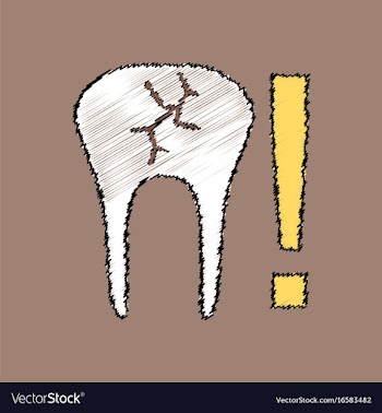 Flat shading style icon tooth fracture vector image