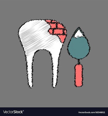 Flat shading style icon tooth repair vector image
