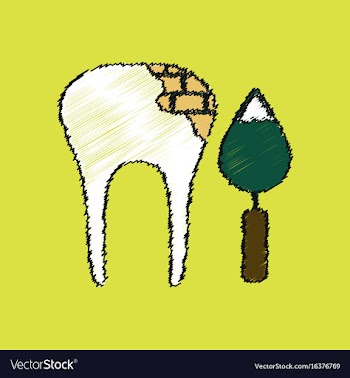 Flat shading style icon tooth repair vector image