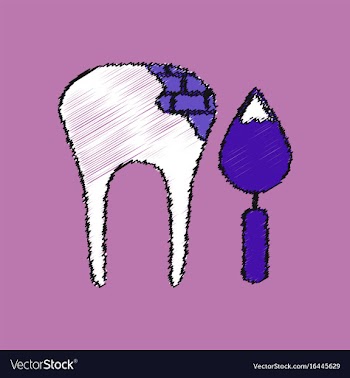 Flat shading style icon tooth repair vector image