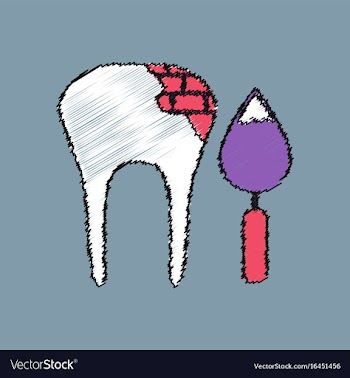 Flat shading style icon tooth repair vector image