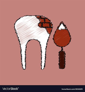 Flat shading style icon tooth repair vector image