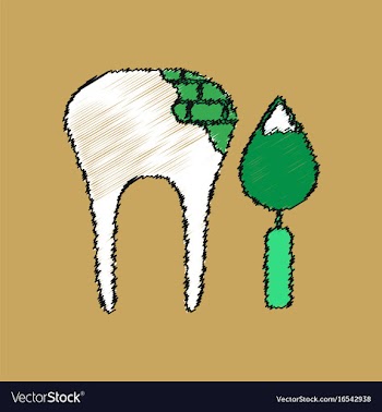 Flat shading style icon tooth repair vector image
