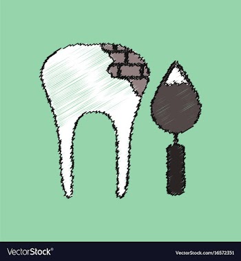 Flat shading style icon tooth repair vector image