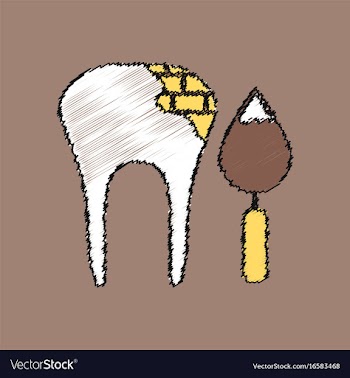 Flat shading style icon tooth repair vector image