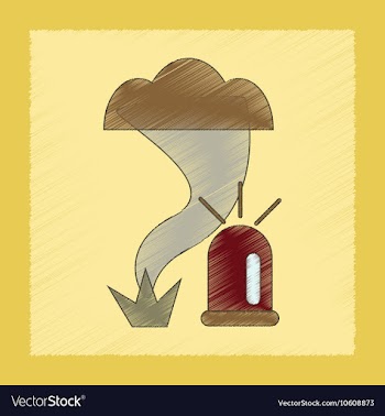 Flat shading style icon tornado alarm lamp vector image