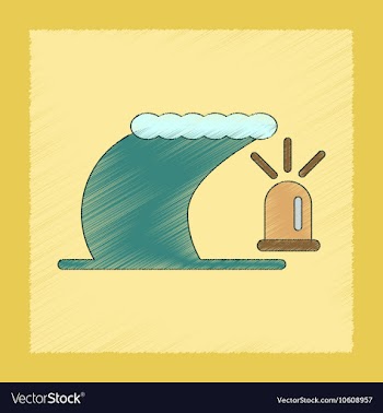 Flat shading style icon tornado alarm lamp vector image