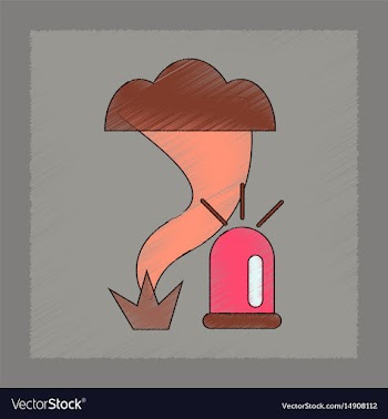 Flat shading style icon tornado alarm lamp vector image