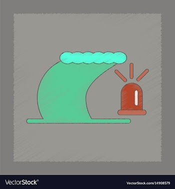 Flat shading style icon tornado alarm lamp vector image