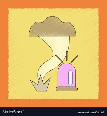 Flat shading style icon tornado alarm lamp vector image
