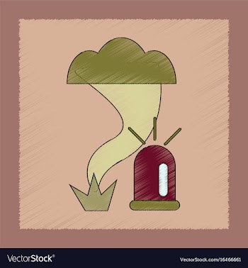 Flat shading style icon tornado alarm lamp vector image