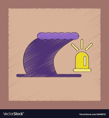 Flat shading style icon tornado alarm lamp vector image