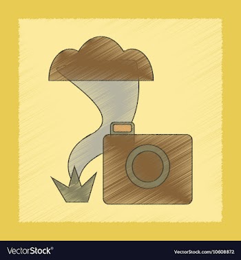 Flat shading style icon tornado camera vector image