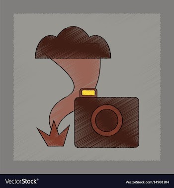 Flat shading style icon tornado camera vector image