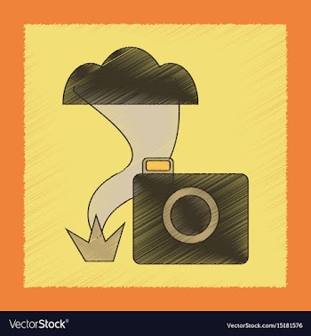 Flat shading style icon tornado camera vector image