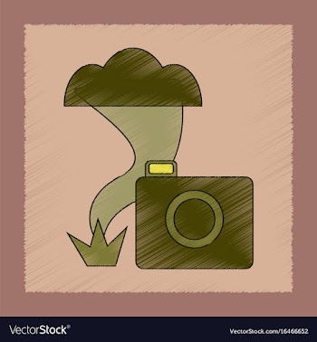 Flat shading style icon tornado camera vector image