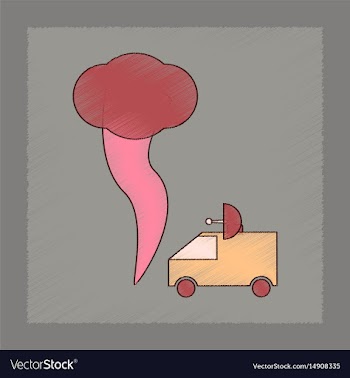 Flat shading style icon tornado car vector image