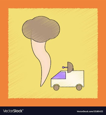 Flat shading style icon tornado car vector image