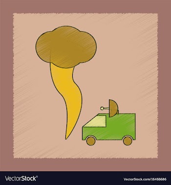 Flat shading style icon tornado car vector image
