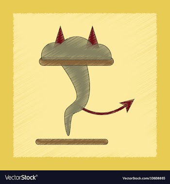 Flat shading style icon tornado devil vector image