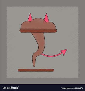 Flat shading style icon tornado devil vector image