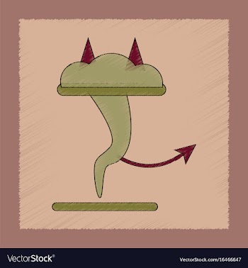 Flat shading style icon tornado devil vector image