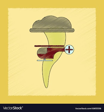 Flat shading style icon tornado helicopter vector image