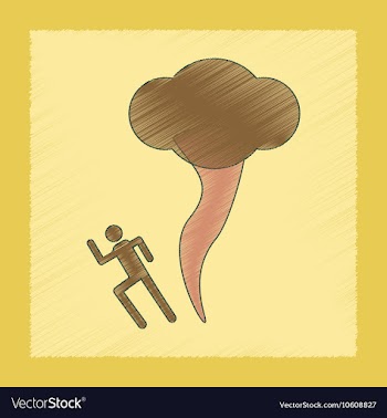 Flat shading style icon tornado human vector image