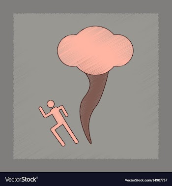 Flat shading style icon tornado human vector image