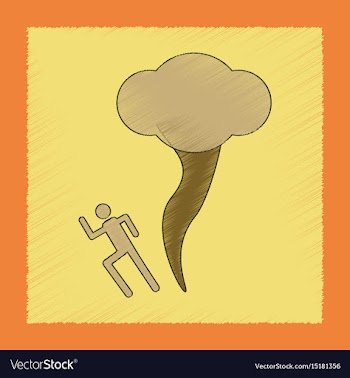 Flat shading style icon tornado human vector image