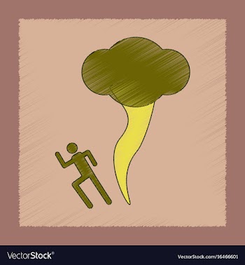 Flat shading style icon tornado human vector image