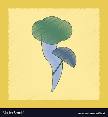 Flat shading style icon tornado umbrella vector image