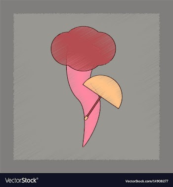 Flat shading style icon tornado umbrella vector image