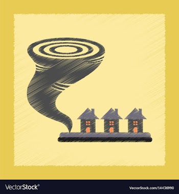 Flat shading style icon tornado vector image