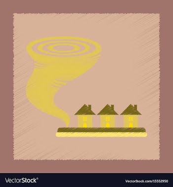 Flat shading style icon tornado vector image