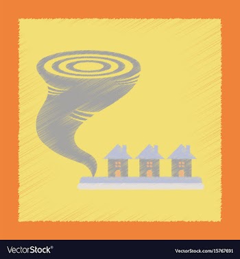 Flat shading style icon tornado vector image