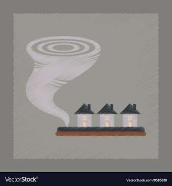Flat shading style icon tornado vector image