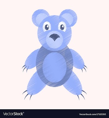Flat shading style icon toy bear vector image