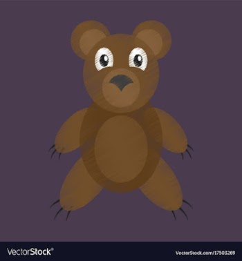 Flat shading style icon toy bear vector image