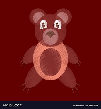 Flat shading style icon toy bear vector image