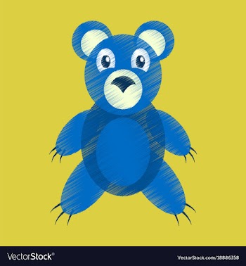 Flat shading style icon toy bear vector image