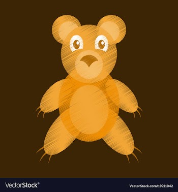 Flat shading style icon toy bear vector image