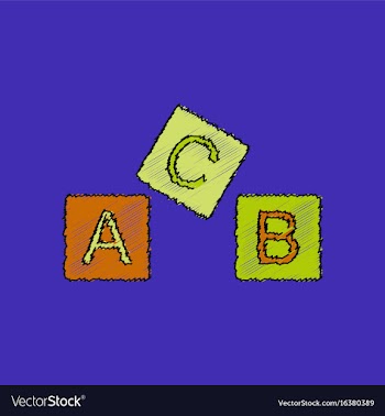 Flat shading style icon toy blocks vector image