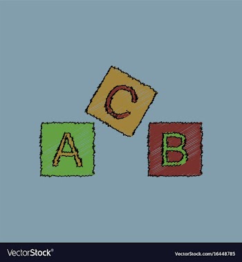 Flat shading style icon toy blocks vector image