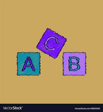 Flat shading style icon toy blocks vector image