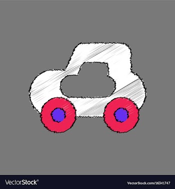 Flat shading style icon toy car vector image
