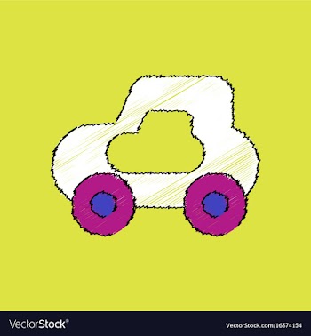 Flat shading style icon toy car vector image