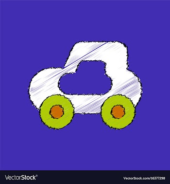 Flat shading style icon toy car vector image