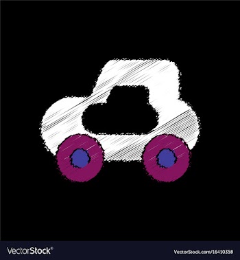 Flat shading style icon toy car vector image