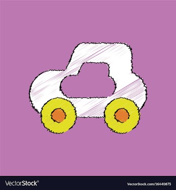 Flat shading style icon toy car vector image
